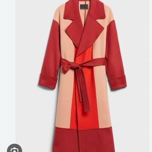 Harbison Red and Beige Wool Coat, sz XS, like new